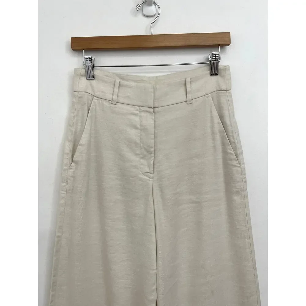 Everlane The Wide Leg Pant Stretch Linen Flax High-Rise Lightweight Trouser 00